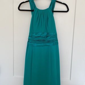 David’s Bridal Teal Turquoise Formal Floor Length Dress
